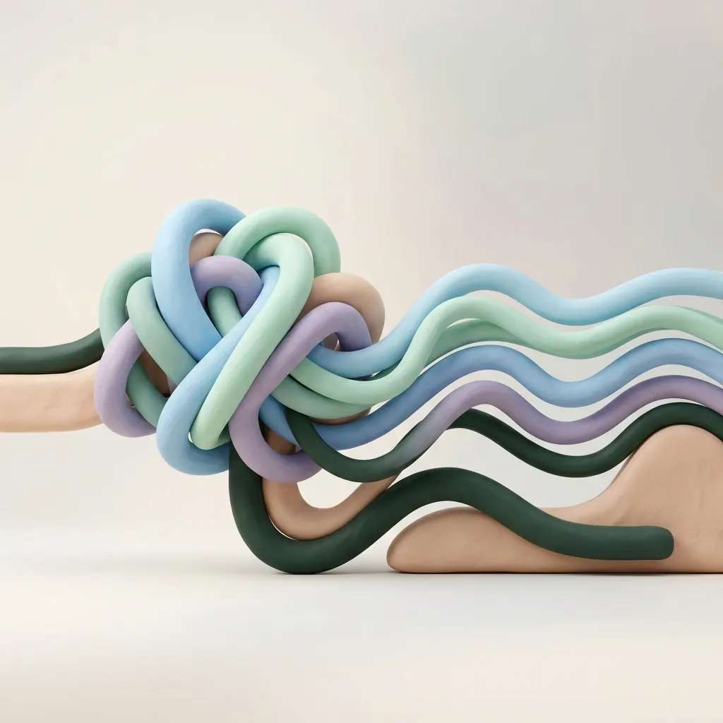Ilustração 3D abstrata representando alívio da ansiedade