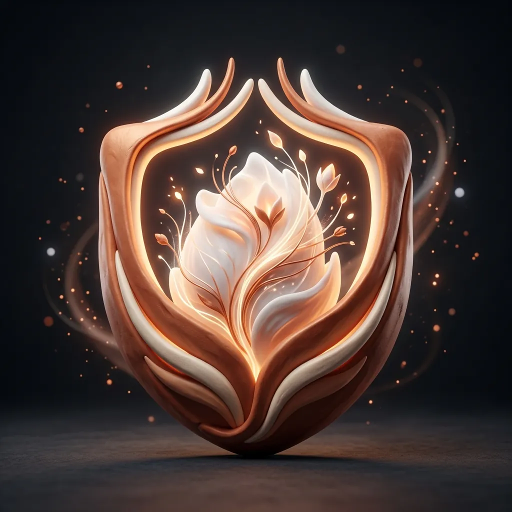 Ilustração 3D abstrata de escudo protetor e restauração de limites